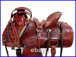 Western Wade Saddle 18 15 16 Pleasure Horse Trail Tooled Leather Ranch Roper Set