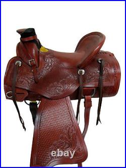 Western Wade Saddle 18 15 16 Pleasure Horse Trail Tooled Leather Ranch Roper Set