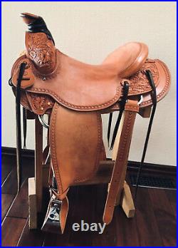 Western hot seat saddle 16- on Eco leather buffalo with drum dye finish
