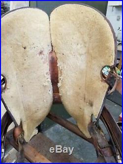 Western leather saddle, Vintage, size 16