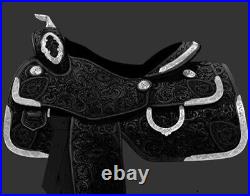 Western show saddle 16 on Eco- leather buffalo color natural with drum dye