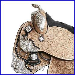Western show saddle 16 on Eco- leather buffalo with drum dye finish