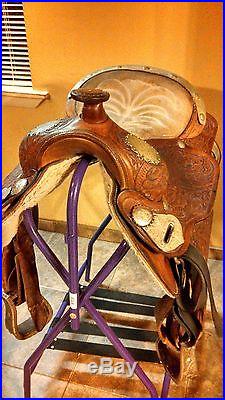 Western show saddle. Buffalo saddlery 15 Lots of silver, good condition