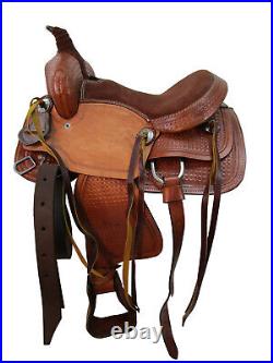 Youth Cowgirl Roping Roper Western Trail Saddle 12 13 Tooled Leather Tack Set
