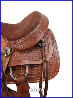 Youth Cowgirl Roping Roper Western Trail Saddle 12 13 Tooled Leather Tack Set