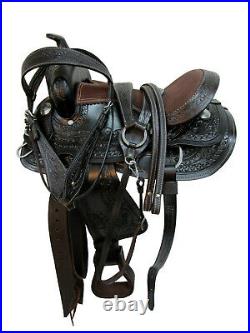 Youth Rodeo Kids Western Child Racing Barrel Trail Tooled Leather Tack 12 13 14