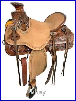 Youth Wade Style Saddle Med Oil Floral Tooling Full QH Bars 13 NEW